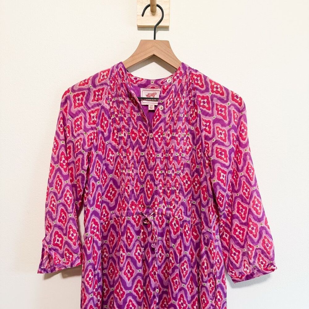 Banjanan Purple Geo Boho Print Tired Midi Dress Size XS - Picture 5 of 8